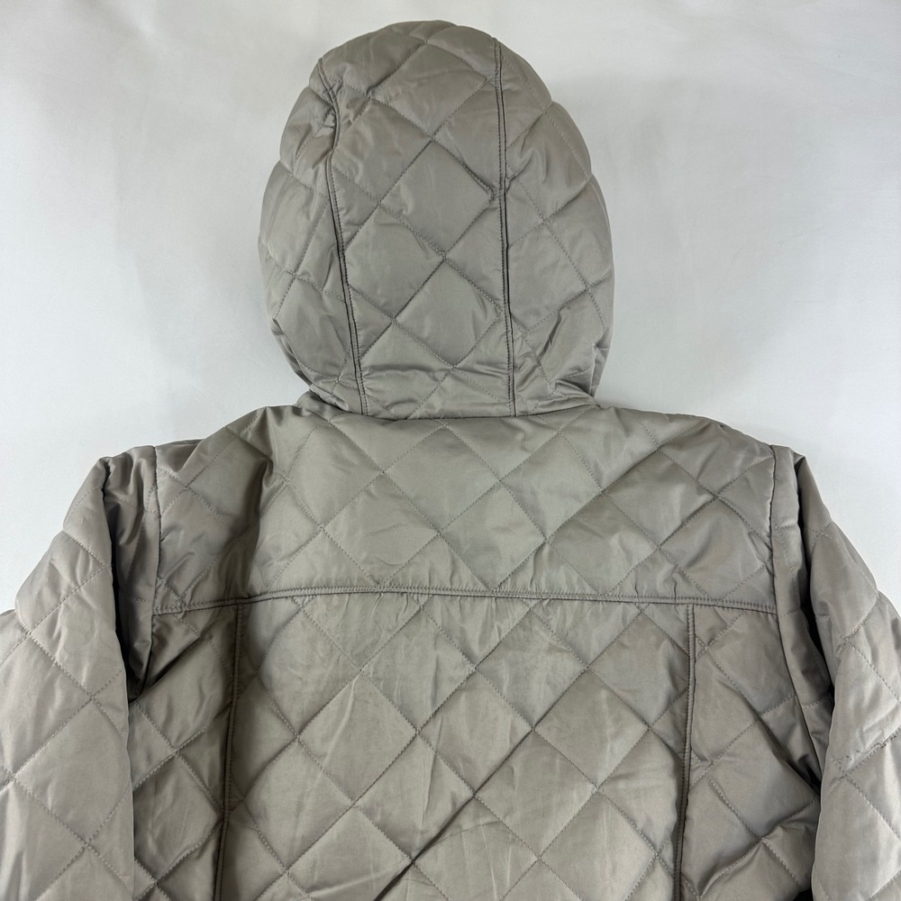 Columbia Quilted Fleece Lined Hooded Jacket Women's Large Tan - Picture 9 of 14